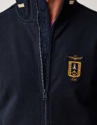 Aeronautica Militare суичър с цип мъжки от памук с еластан тъмносин FE2089UF00662