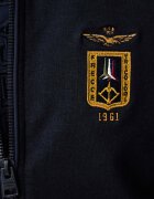 Aeronautica Militare суичър с цип мъжки от памук с еластан тъмносин FE2089UF00662