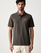 Aeronautica Militare тениска с яка мъжка от памук кафява PO1308UP00082