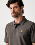 Aeronautica Militare тениска с яка мъжка от памук кафява PO1308UP00082