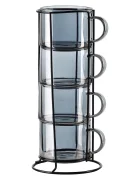 Affek Design Комплект чаши със стойка Peter Grey 350 ml (4 броя)