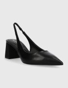 Aldo Кожени обувки с дебел ток ULIANA в черно с дебел ток отворена пета 13707681