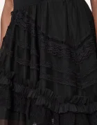 AllSaints асиметрична пола JEN черна с дантелени вложки W084RE