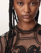 AllSaints блуза дамска CESCA черна с дантелени вложки W043PF