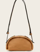 AllSaints чанта crossbody дамска от кожа ROSALIE кафява W710XD