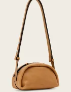 AllSaints чанта crossbody дамска от кожа ROSALIE кафява W710XD