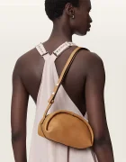 AllSaints чанта crossbody дамска от кожа ROSALIE кафява W710XD
