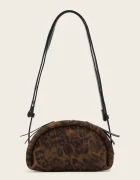 AllSaints чанта crossbody дамска от велур ROSALIE кафява W722XD