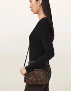 AllSaints чанта crossbody дамска от велур ROSALIE кафява W722XD