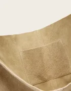 AllSaints чанта тип хобо дамска от велур ASHA бежова W518XD