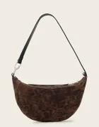 AllSaints чанта тип хобо дамска от велур LUNA кафява W681XD