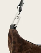 AllSaints чанта тип хобо дамска от велур LUNA кафява W681XD