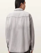 AllSaints Дънкова риза AL в сиво със свободна кройка с класическа яка M088SD