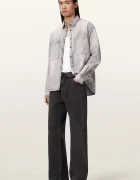 AllSaints Дънкова риза AL в сиво със свободна кройка с класическа яка M088SD