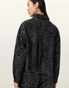 AllSaints Дънкова риза NICKY дамска в черно със свободна кройка с класическа яка W079PE