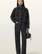AllSaints Дънкова риза NICKY дамска в черно със свободна кройка с класическа яка W079PE