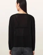 AllSaints домашна блуза дамска от модал ATHEA RITA TEE черна W051JF