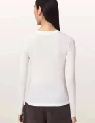 AllSaints домашна блуза дамска от модал STEVIE HAVEN LS TEE бяла W041JF