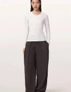 AllSaints домашна блуза дамска от модал STEVIE HAVEN LS TEE бяла W041JF