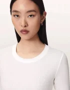 AllSaints домашна блуза дамска от модал STEVIE HAVEN LS TEE бяла W041JF