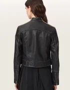 AllSaints късо дамско кожено яке TIGGY LEATHER JACKET черно W088LE