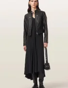 AllSaints късо дамско кожено яке TIGGY LEATHER JACKET черно W088LE