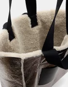 AllSaints Кожена чанта с две лица IZZY SHEARLING в кафяво W056XB
