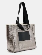 AllSaints Кожена чанта с две лица IZZY SHEARLING в кафяво W056XB