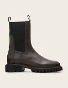 AllSaints Кожени боти челси HALLIE BOOT в кафяво с равна подметка W115FB