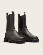 AllSaints Кожени боти челси HALLIE BOOT в кафяво с равна подметка W115FB