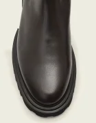 AllSaints Кожени боти челси HALLIE BOOT в кафяво с равна подметка W115FB