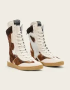 AllSaints Кожени маратонки Louise High Top в бежово W061FE