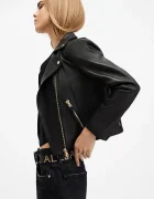 AllSaints Кожено яке DALBY в черно преходен модел W086LB