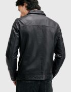 AllSaints Кожено яке LUCK JACKET в черно преходен модел M069LB