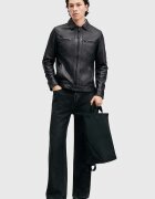 AllSaints Кожено яке LUCK JACKET в черно преходен модел M069LB