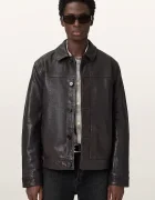 AllSaints кожено яке мъжко от кожа NATES кафяво M010LD