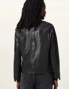 AllSaints Кожено яке MILLER в черно преходен модел M009LA