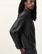 AllSaints Кожено яке MILLER в черно преходен модел M009LA