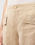 AllSaints Ленен панталон VAL в кафяво със стандартна кройка с висока талия W032TE