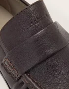 AllSaints лоуфъри дамски от кожа Julie Loafer кафяви с нисък ток W011FF