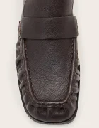 AllSaints лоуфъри дамски от кожа Julie Loafer кафяви с нисък ток W011FF