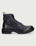 AllSaints обувки мъжки от кожа Gleeson Lace Boot черни M025FE