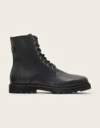 AllSaints обувки мъжки от кожа Skiff Military Boot черни M054FD