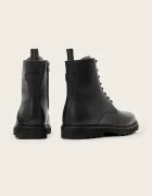 AllSaints обувки мъжки от кожа Skiff Military Boot черни M054FD