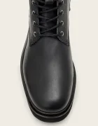 AllSaints обувки мъжки от кожа Skiff Military Boot черни M054FD