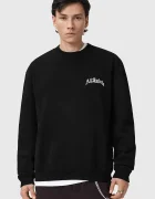 AllSaints Памучен суичър DESCENT мъжки в черно с принт M032ND