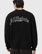 AllSaints Памучен суичър DESCENT мъжки в черно с принт M032ND