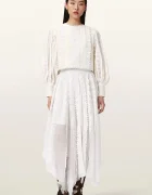 AllSaints Памучна блуза HART дамска в бяло с изчистен дизайн W052PE