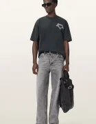 AllSaints Памучна тениска DRIP в черно с принт M005PD