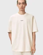 AllSaints Памучна тениска MIKRO в бяло с принт M028JE